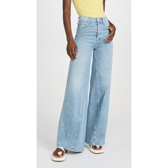 NWT Mother The Enchanter in Party Of One Stretch Wide Leg Jeans 33 - Picture 8 of 10